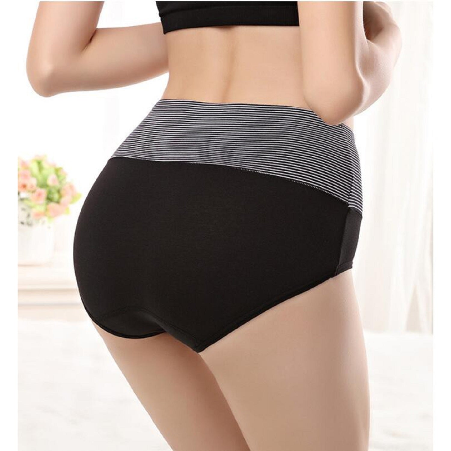 DRESSABLY Women's Combed Cotton High Waist Tummy Control Panty (Pack of 2)