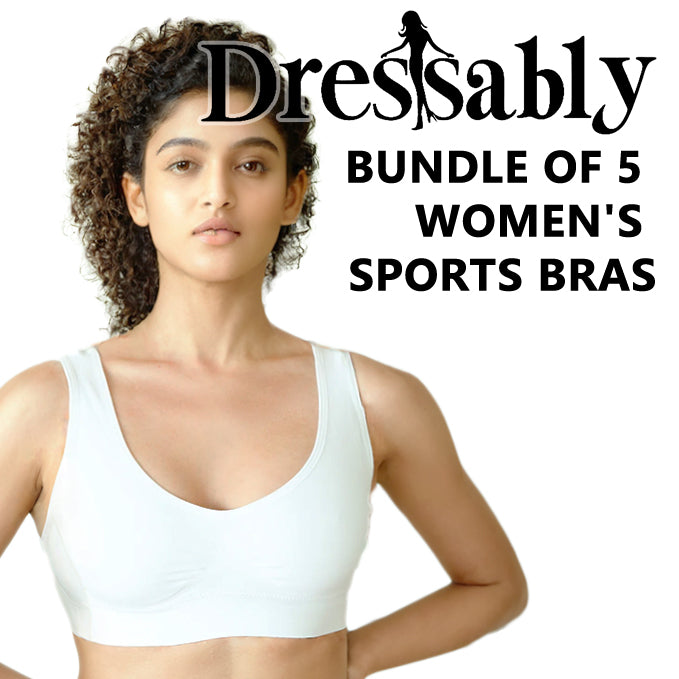 Dressably Women's Sports Bra – Seamless Design, Non-Wired, Non-Padded, Comfortable & Stretchy, Perfect for Daily Wear