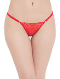 Dressably Women's Lacy Adjustable Free Size Waist Band G-String Thong Panties.