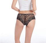 DRESSABLY Womens Underwear Invisible Seamless Bikini Lace Underwear Half Back Coverage Panties