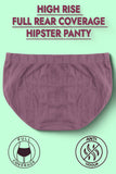 DRESSABLY Women's High Waist Full Coverage Hipster Panty Everyday Briefs (Pack of 5)