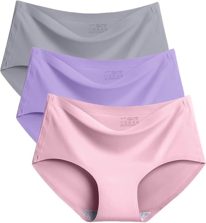 Dressably Women's Seamless Hipster Ice Silk Panty Pack of 3