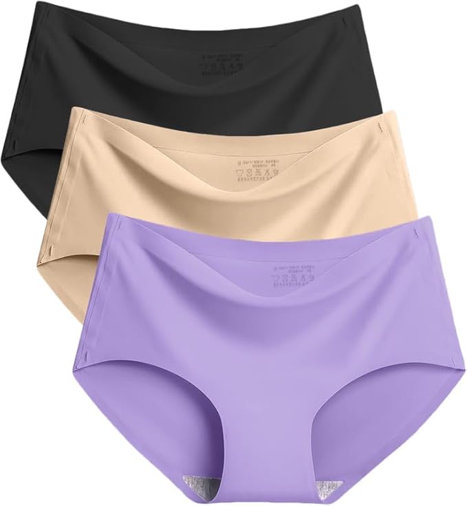 Dressably Women's Seamless Hipster Ice Silk Panty Pack of 3