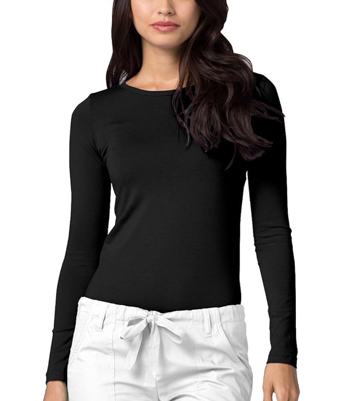 Dressably Women's Longsleeve Underscrub, Soft, Breathable Comfort Long Sleeve T-ShirtUnderscrub Tee