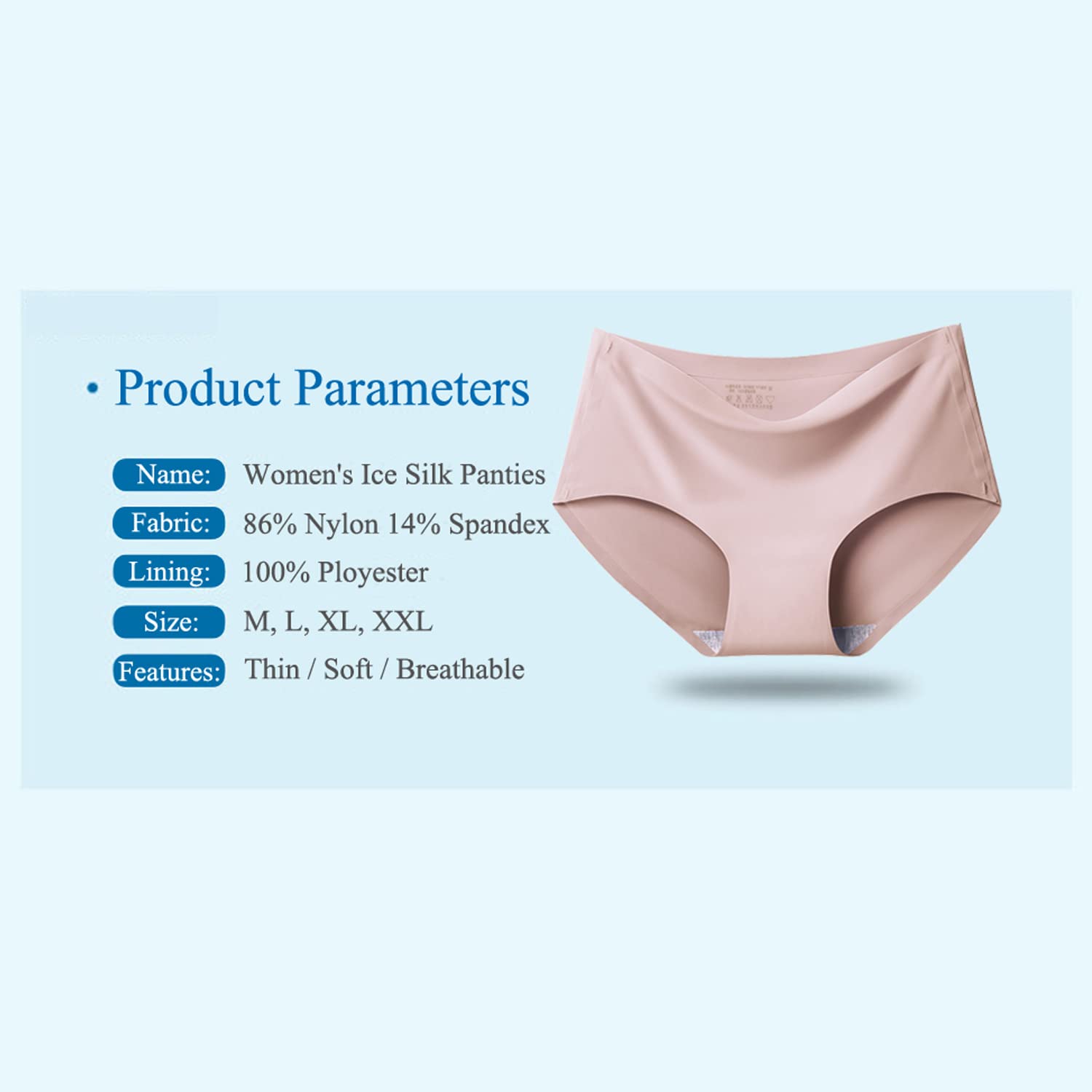 Dressably Women's Seamless Hipster Ice Silk Panty