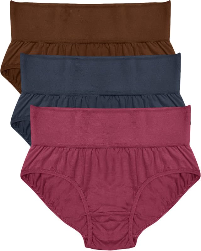 Dressably Soft & Comfy Hipster Panties for Women - Pack of 3, 100% Pure Cotton, Wide Elastic Waistband, Multicolor, Perfect for Everyday Wear