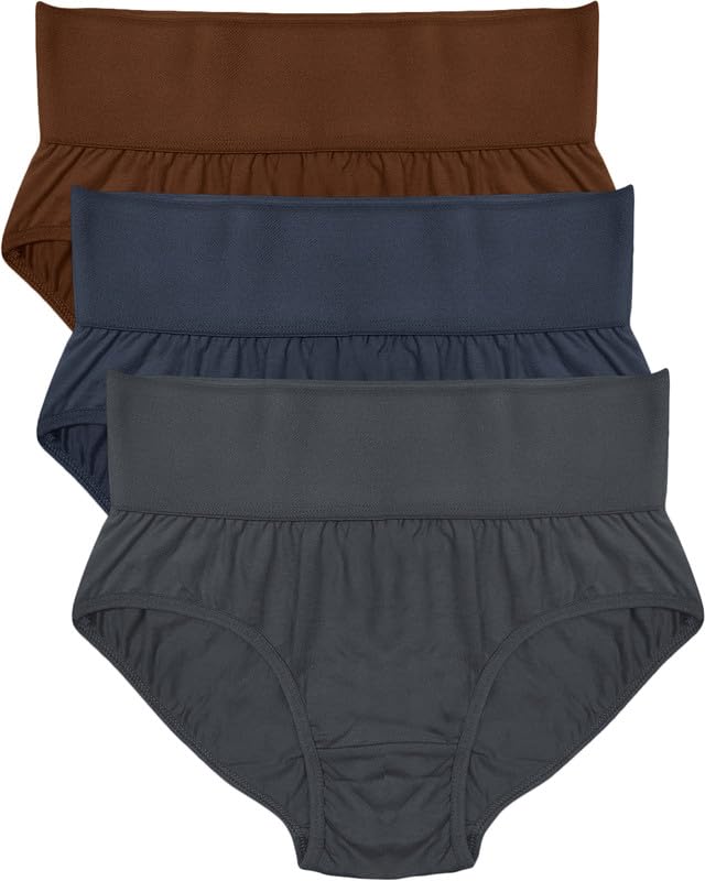 Dressably Soft & Comfy Hipster Panties for Women - Pack of 3, 100% Pure Cotton, Wide Elastic Waistband, Multicolor, Perfect for Everyday Wear