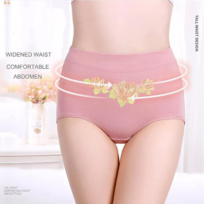 Dressably Women's Nylon Cotton High Waist Tummy Control Panty (Pack of 2)