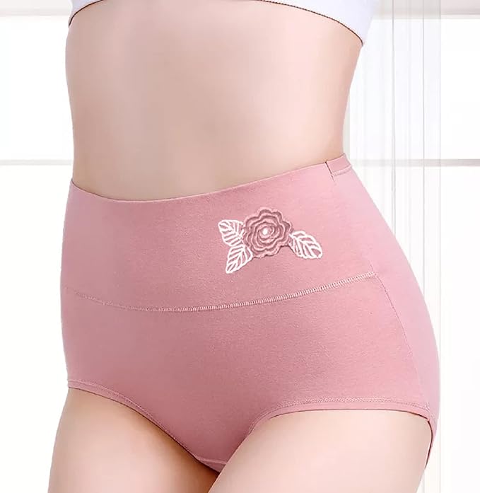 Dressably Women's Multicolor Nylon Cotton High Waist Tummy Control Panty