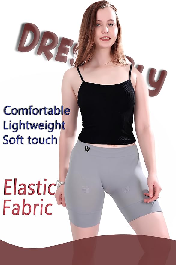 Dressably Spandex High Waist Seamless Under Skirt Shorts for Women & Girls | Shorts High Waist Stretchable Skin Fit Shorties Tights Cycling Shorts Biker Bicycle Shorts