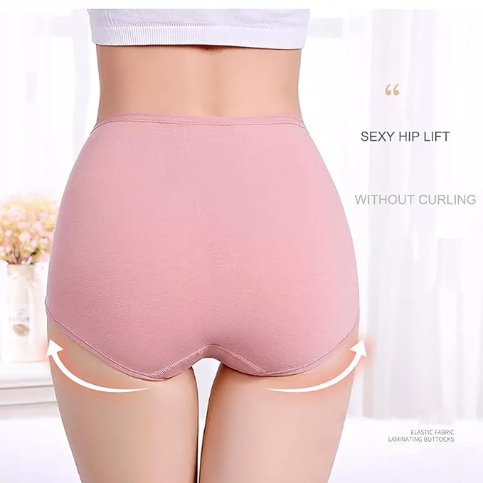 Dressably Women's Multicolor Nylon Cotton High Waist Tummy Control Panty