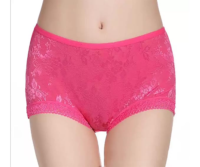 Dressably Women Girls Full Coverage Lace Hipster Panty Underwear Briefs (Pack of 3)