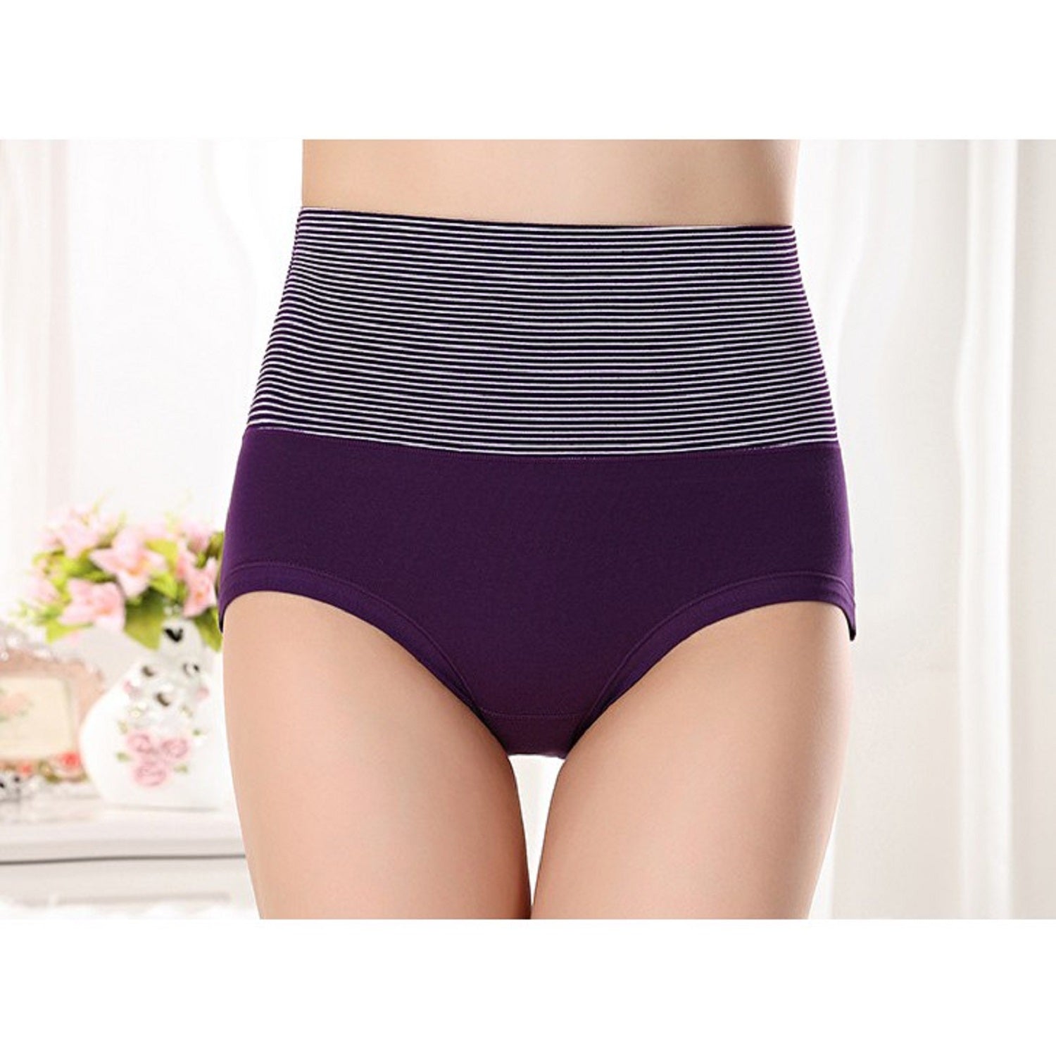 DRESSABLY Women's Combed Cotton High Waist Tummy Control Panty (Pack of 2)