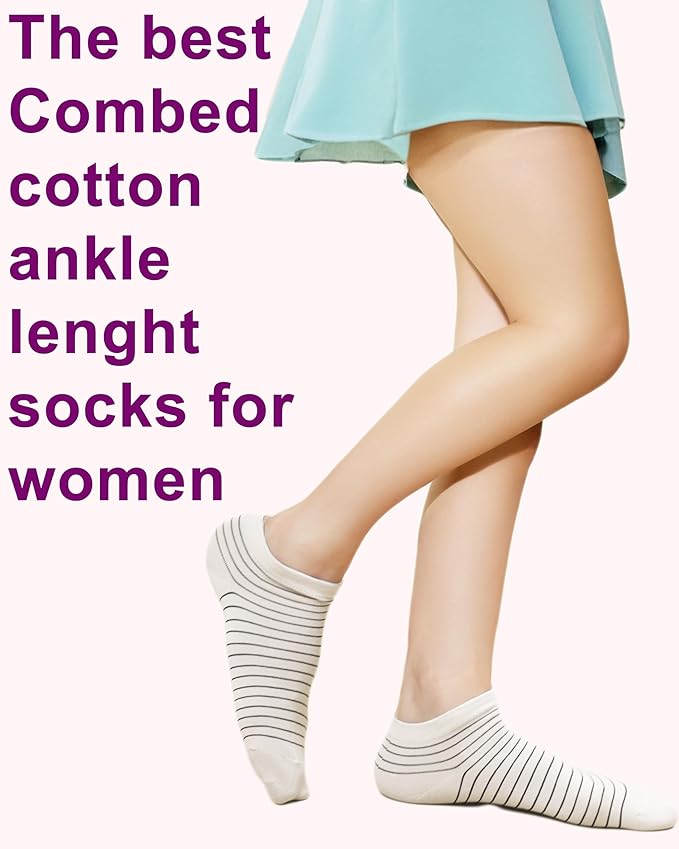 Dressably Ankle Length Stripes Colourful Socks For Women/Girls-Combo Free Size Pack of 5 Pairs