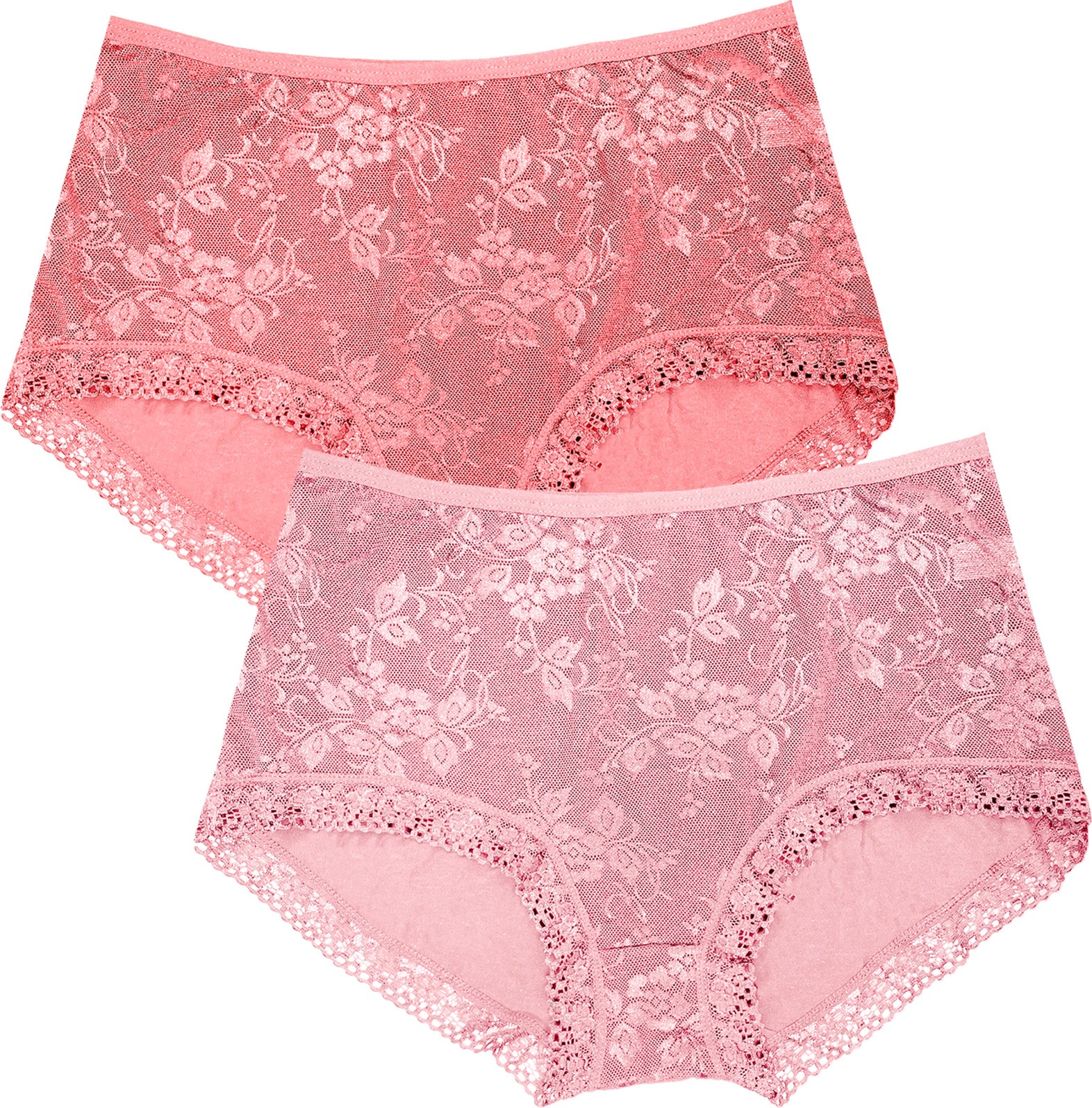 Dressably Women Girls Full Coverage Lace Hipster Panty Underwear Briefs (Pack of 2)