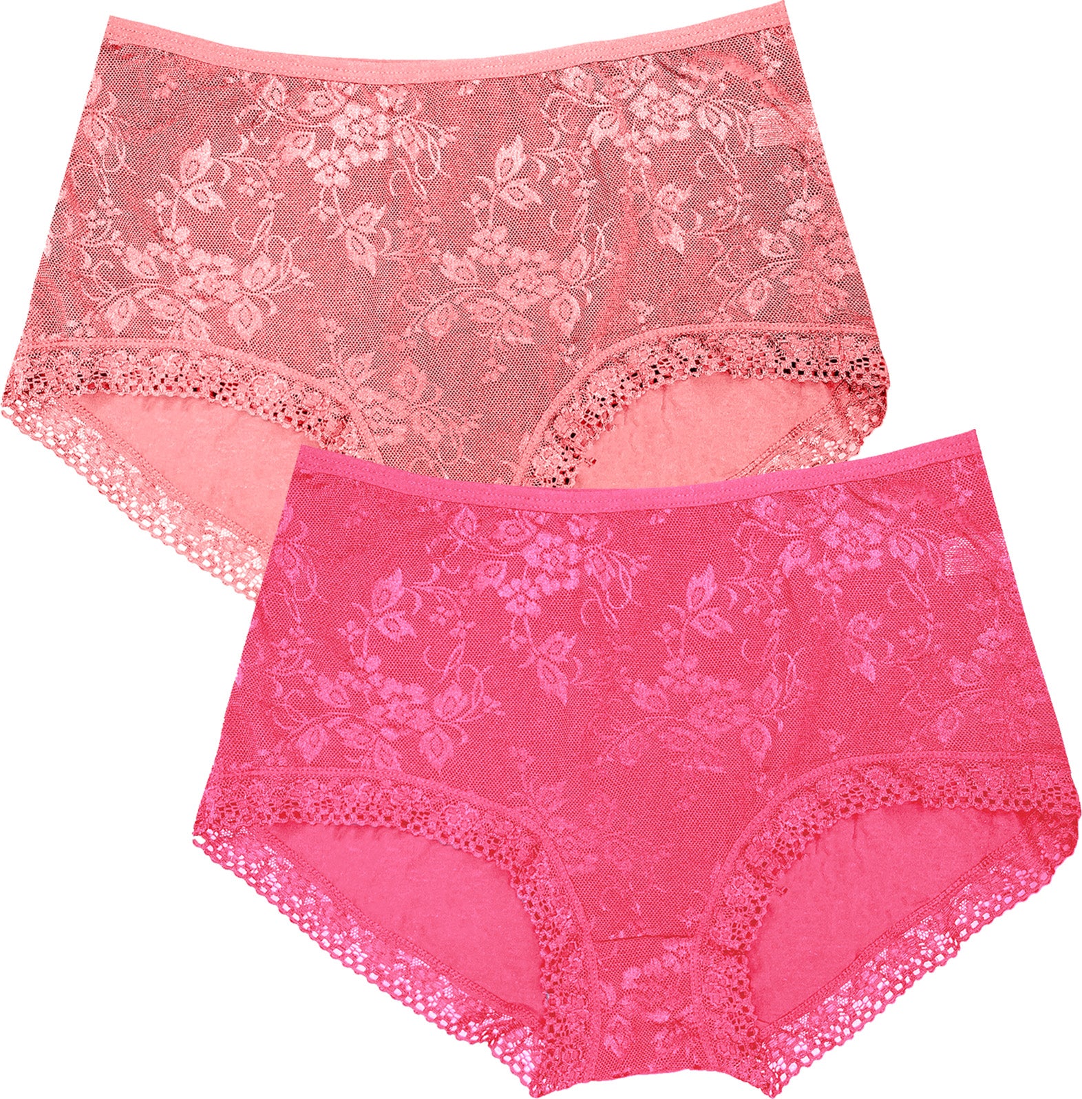 Dressably Women Girls Full Coverage Lace Hipster Panty Underwear Briefs (Pack of 2)