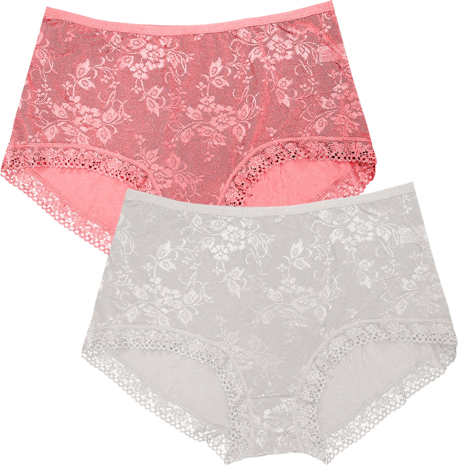 Dressably Women Girls Full Coverage Lace Hipster Panty Underwear Briefs (Pack of 2)