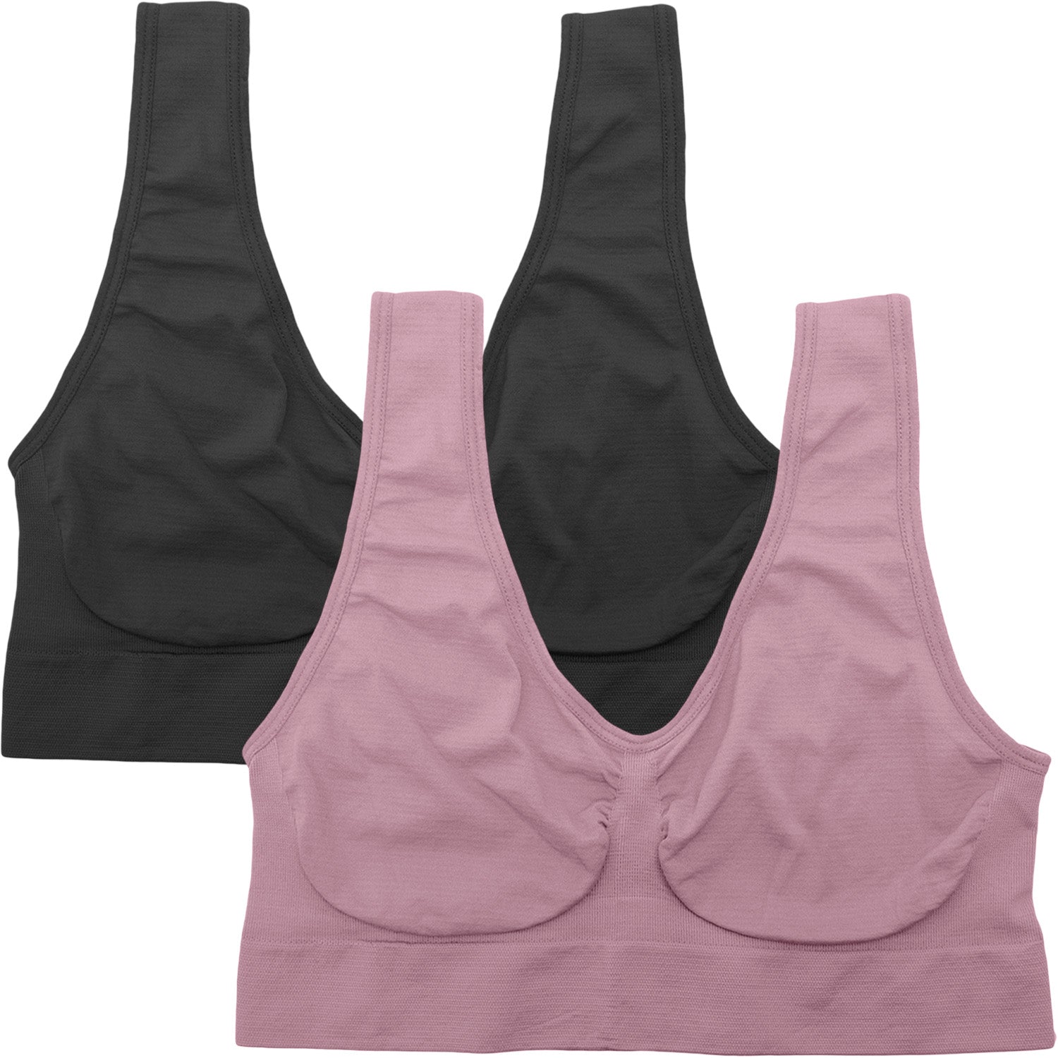 Dressably Women's Sports Bra – Seamless Design, Non-Wired, Non-Padded, Comfortable & Stretchy, Perfect for Daily Wear (Pack of 2)