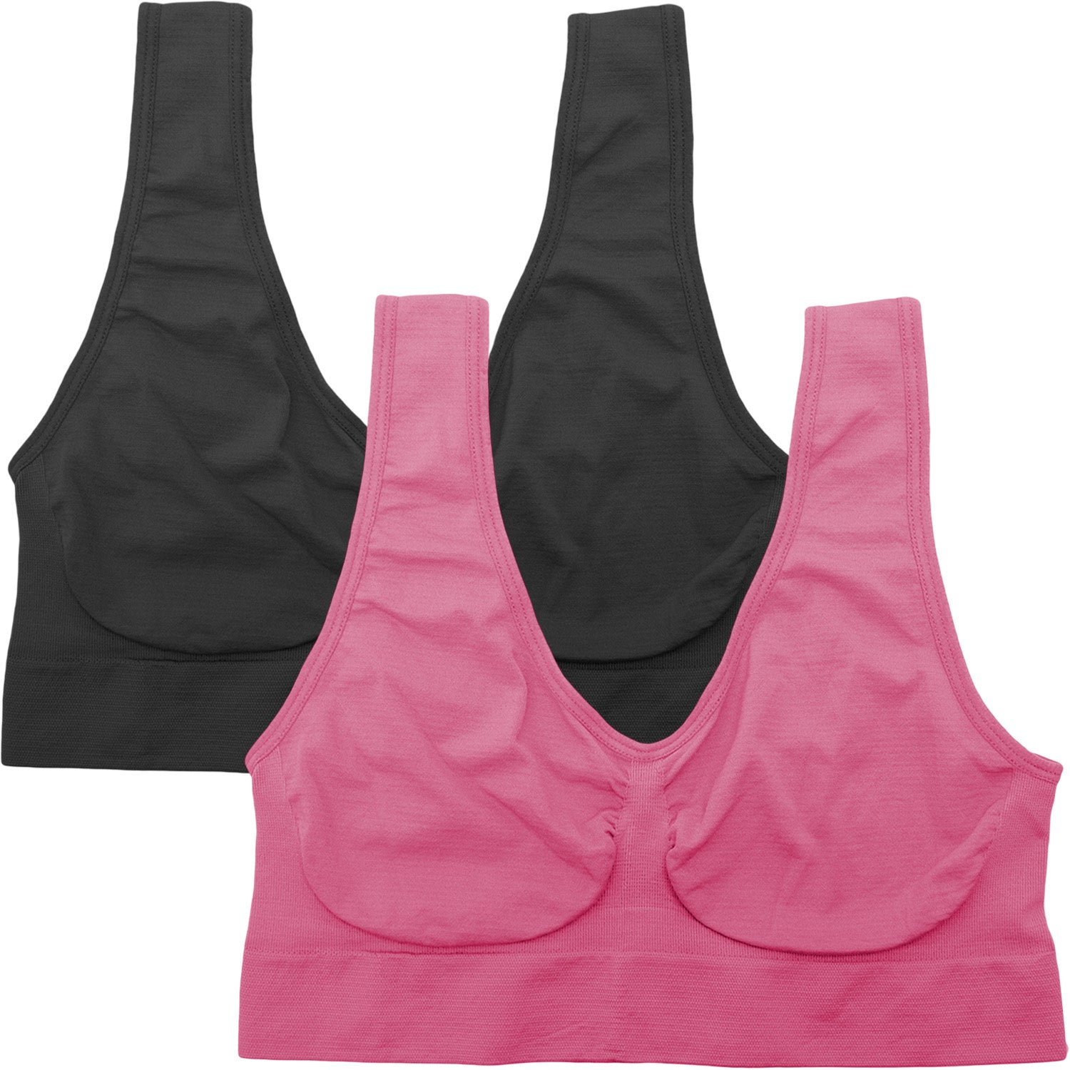 Dressably Women's Sports Bra – Seamless Design, Non-Wired, Non-Padded, Comfortable & Stretchy, Perfect for Daily Wear (Pack of 2)