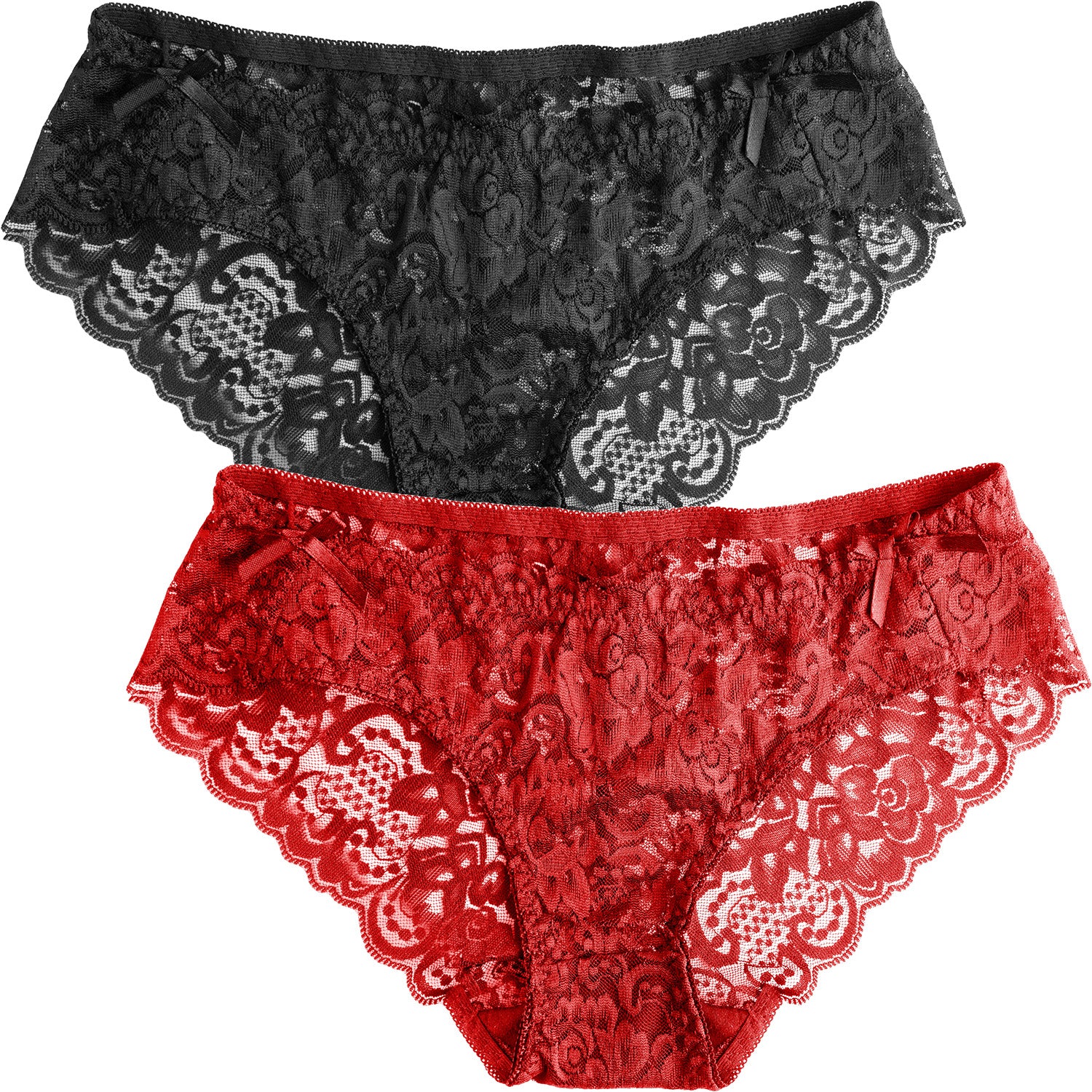 DRESSABLY Womens Underwear Invisible Seamless Bikini Lace Underwear Half Back Coverage Panties Pack of 2