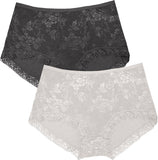 Dressably Women Girls Full Coverage Lace Hipster Panty Underwear Briefs (Pack of 2)