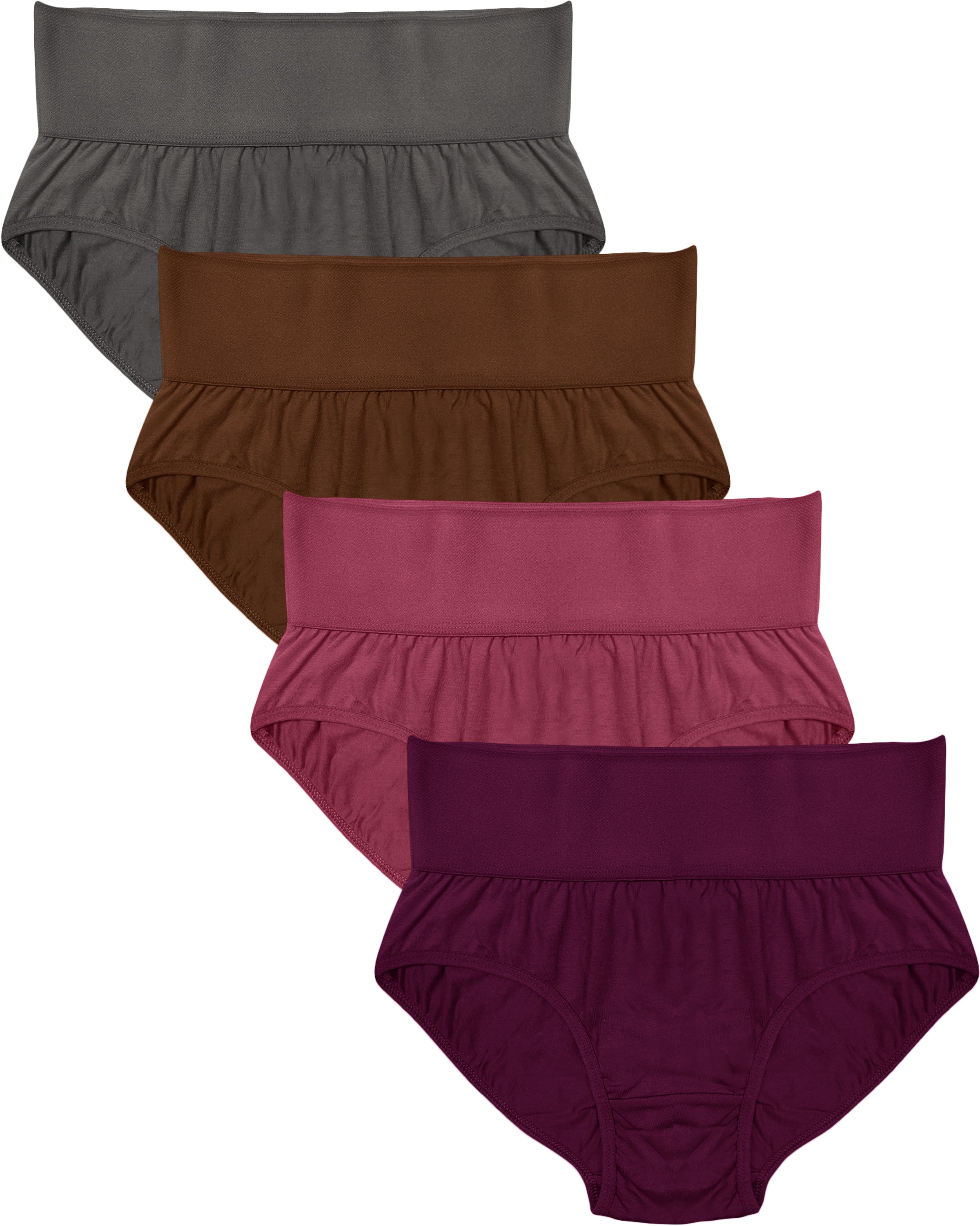 Dressably Soft & Comfy Hipster Panties for Women - Pack of 4, 100% Pure Cotton, Wide Elastic Waistband, Multicolor, Perfect for Everyday Wear