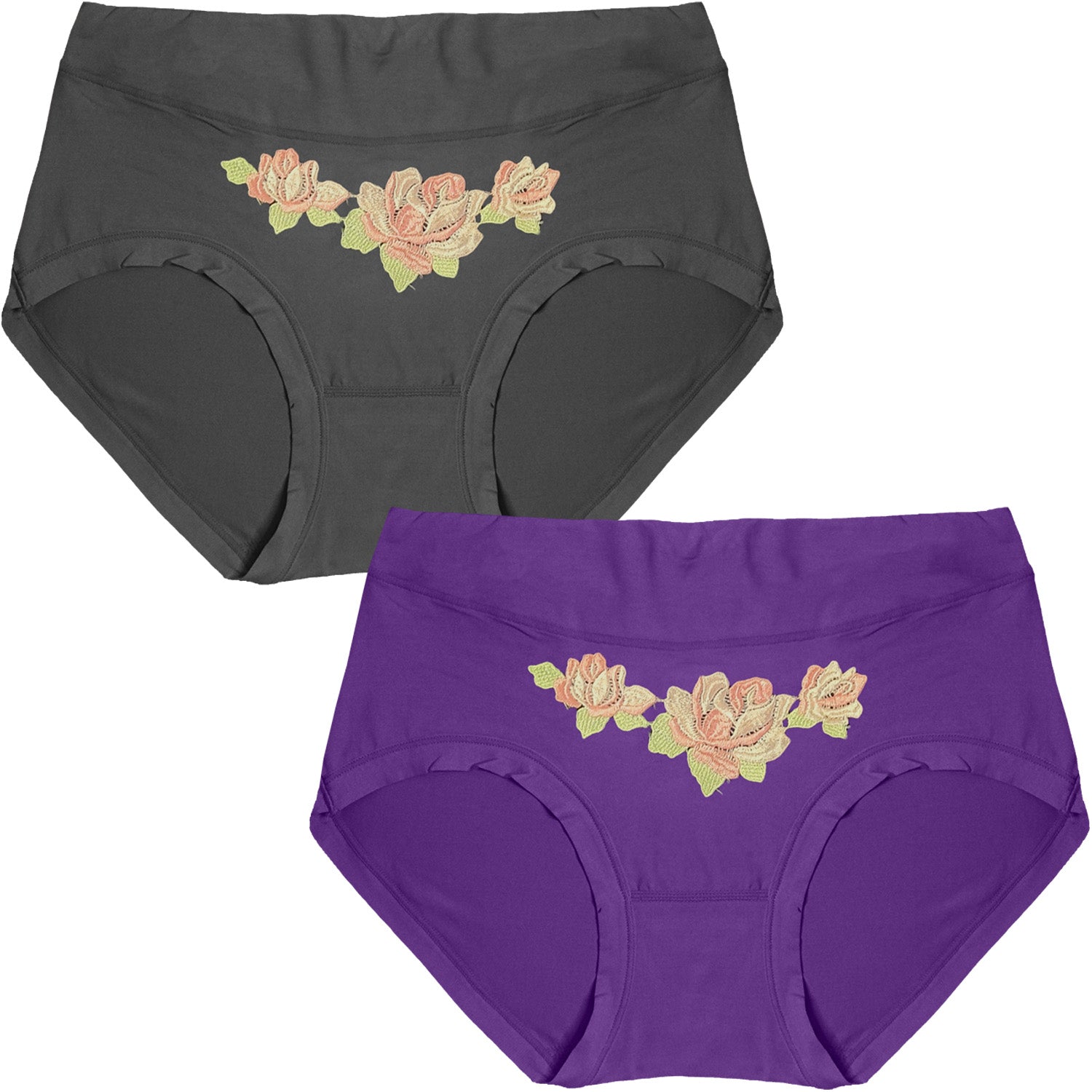 Dressably Women's Nylon Cotton High Waist Tummy Control Panty (Pack of 2)