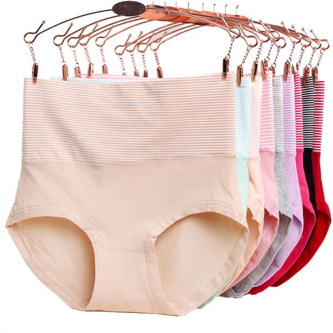 DRESSABLY Women's Combed Cotton High Waist Tummy Control Panty (Pack of 2)