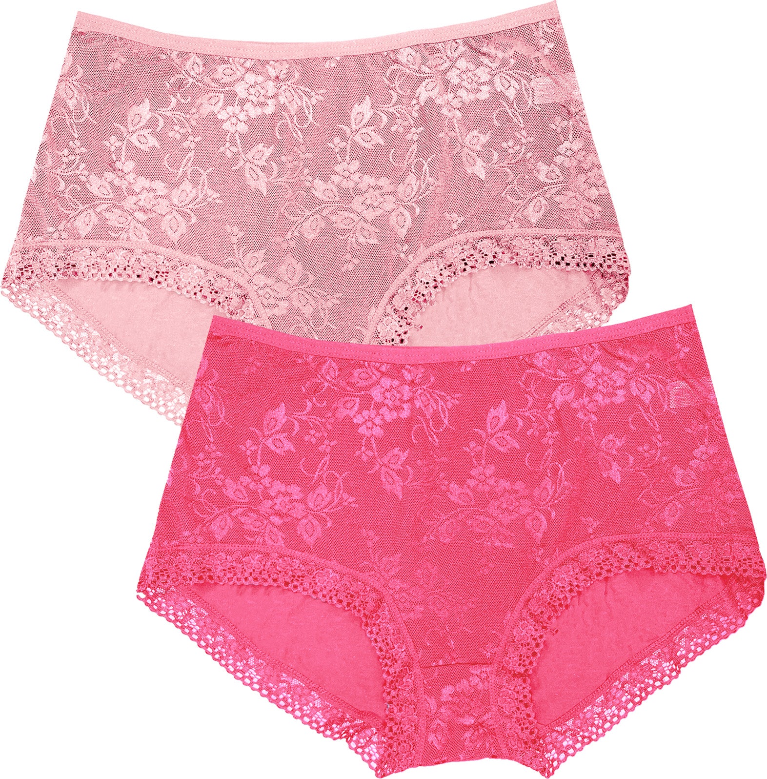 Dressably Women Girls Full Coverage Lace Hipster Panty Underwear Briefs (Pack of 2)