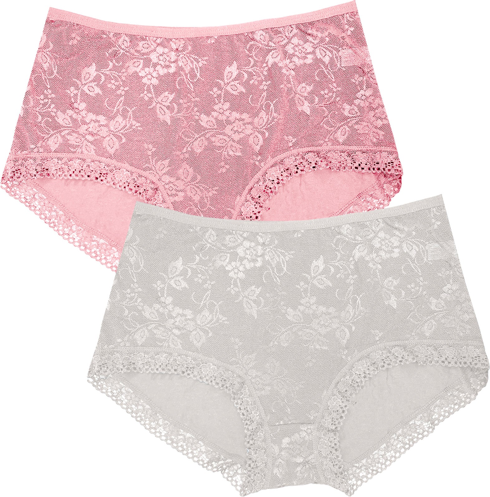 Dressably Women Girls Full Coverage Lace Hipster Panty Underwear Briefs (Pack of 2)