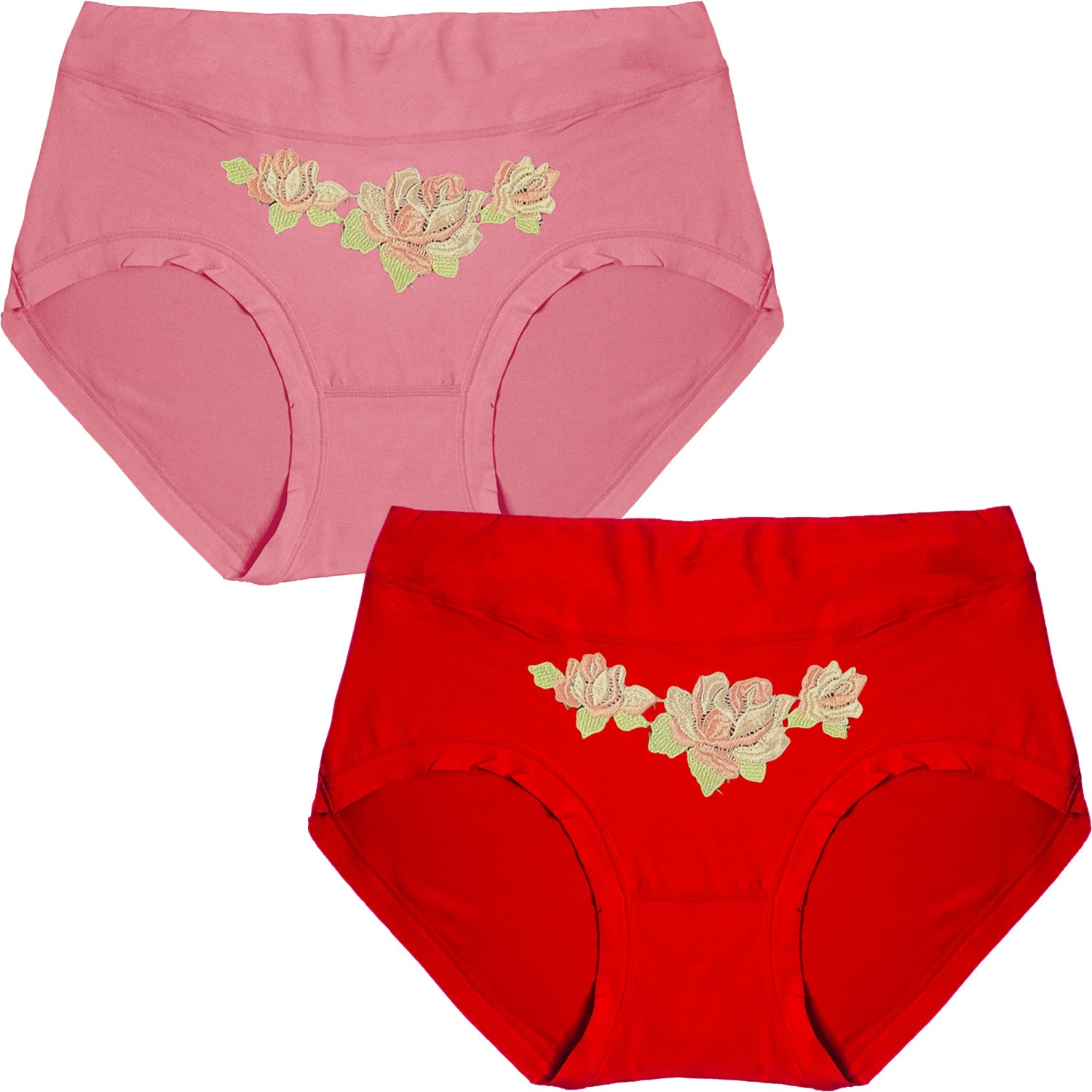 Dressably Women's Nylon Cotton High Waist Tummy Control Panty (Pack of 2)