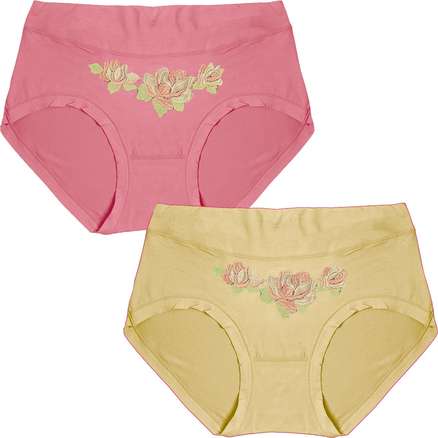 Dressably Women's Nylon Cotton High Waist Tummy Control Panty (Pack of 2)