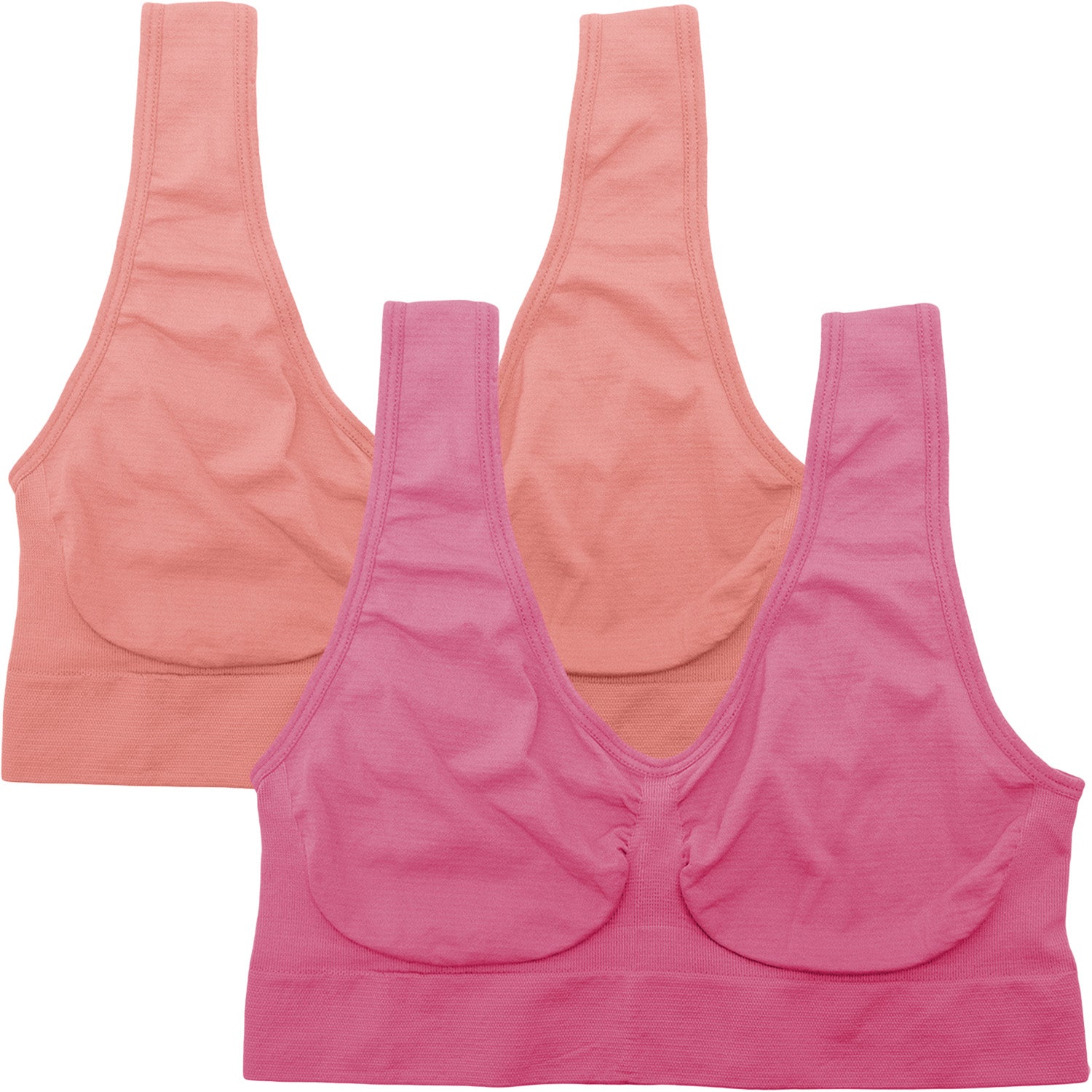 Dressably Women's Sports Bra – Seamless Design, Non-Wired, Non-Padded, Comfortable & Stretchy, Perfect for Daily Wear (Pack of 2)