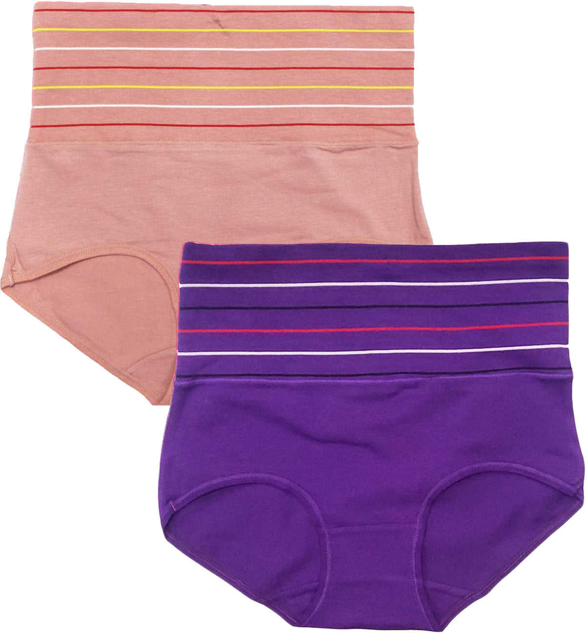 DRESSABLY Women's Multicolor Cotton High Waist Tummy Control Pack of 2