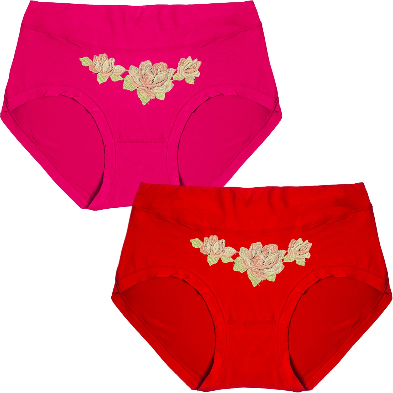 Dressably Women's Nylon Cotton High Waist Tummy Control Panty (Pack of 2)