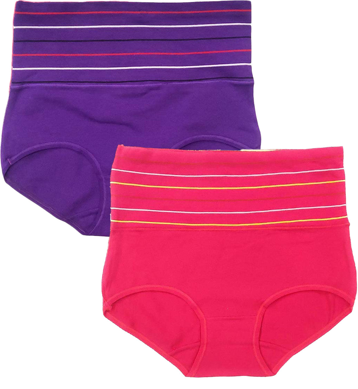 DRESSABLY Women's Multicolor Cotton High Waist Tummy Control Pack of 2