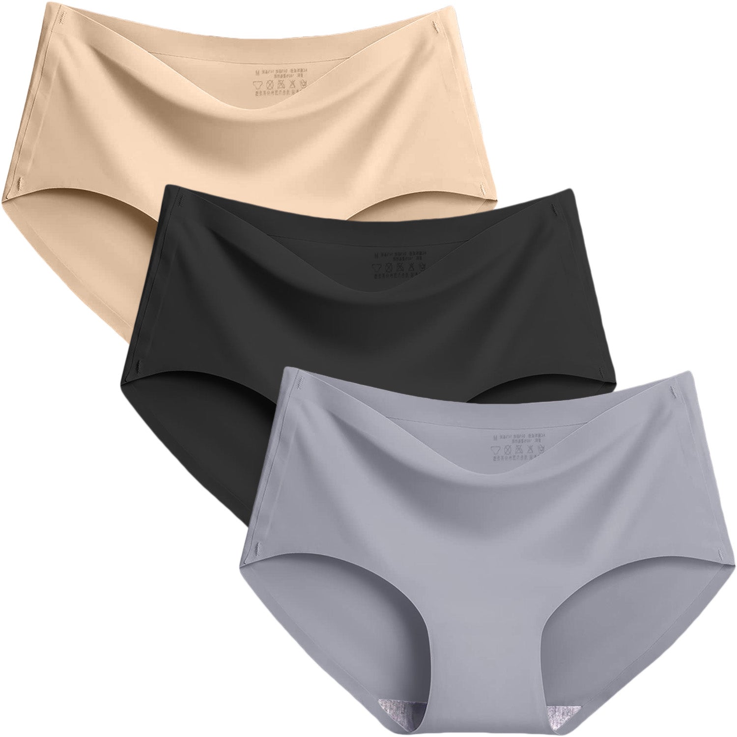 Dressably Women's Seamless Hipster Ice Silk Panty Pack of 3