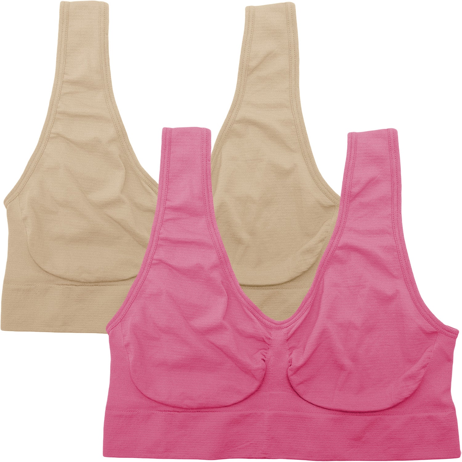 Dressably Women's Sports Bra – Seamless Design, Non-Wired, Non-Padded, Comfortable & Stretchy, Perfect for Daily Wear (Pack of 2)