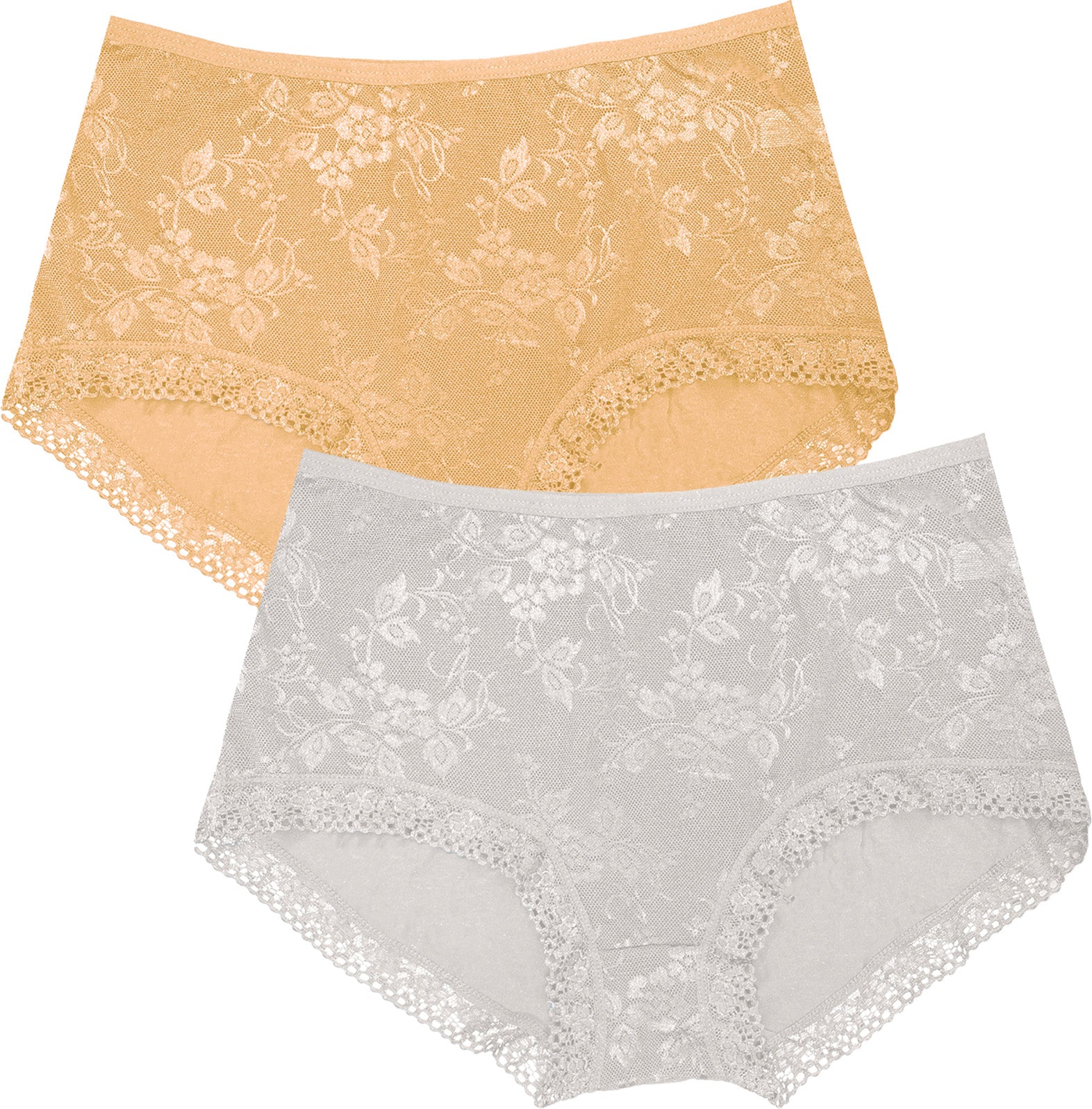 Dressably Women Girls Full Coverage Lace Hipster Panty Underwear Briefs (Pack of 2)